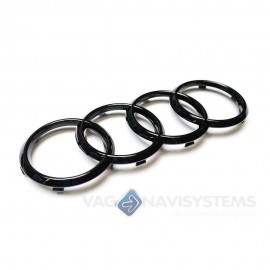 Front Grille '4 Rings' Audi Badge Gloss Black Audi Genuine trunk