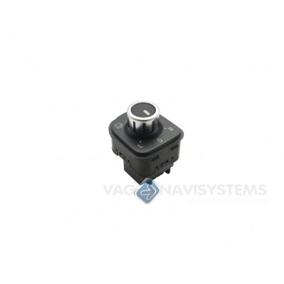Mando original VAG para retrovisores calefactables y abatibles, acabado en Aluminio - 5K1959565