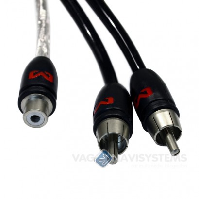 Cable adaptador audio - RCA - 30 cm. - "Y" 2 macho - 1 hembra