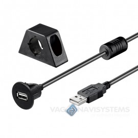 Cable extensión USB 2.0, 2m. - con enchufe y soporte