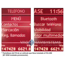FIS-LINK Interface OEM (VAG group) Bluetooth communication with RED MFD instrument clusters (Radio 2016 version)