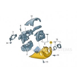 8V0953512A4PK - Parte inferior revestimiento para vehículos con Tempomat A3 8V, negro - black (soul)