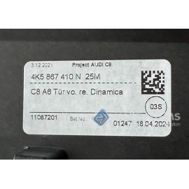 Guarnecido lateral puerta conductor alcantara para Audi RS6 (4K) Performance (Ref: 4K5 867 410N 25M)